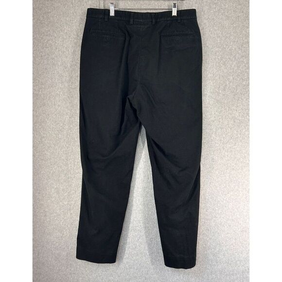 Hiltl Black Trousers Pants Marked Size 36 Romania 30" Inseam Chino Straight Mens - Picture 5 of 12